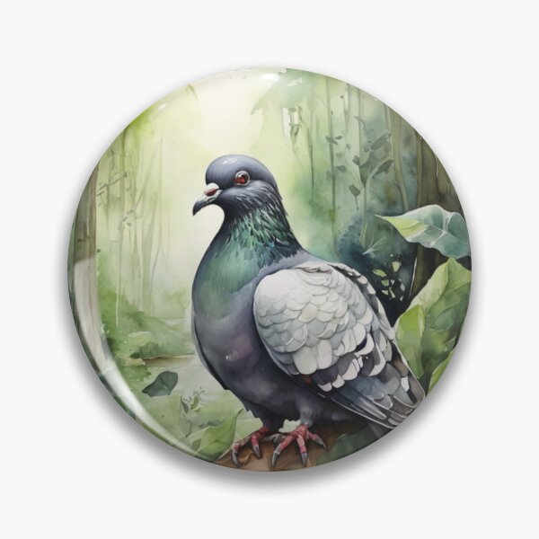 Item preview, Pigeon watercolor painting  designed and sold by shokA Design.