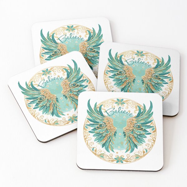 Item preview, Angel Wings Blue Watercolor Believe designed and sold by heartsake.