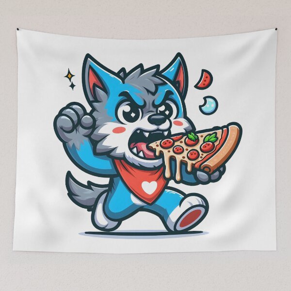 Item preview, Kawaii Energetic Werewolf With Wearing A Bib designed and sold by CanvasCutie.