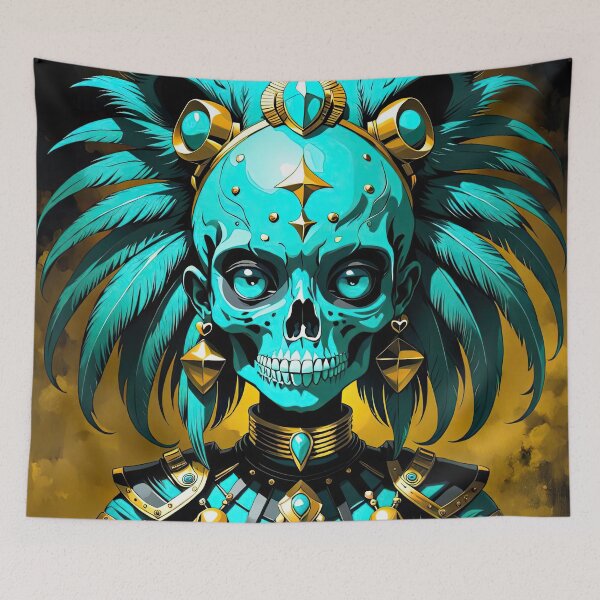 Item preview, Turquoise Rebel, Warrior lemur skull Queen designed and sold by filusattila.