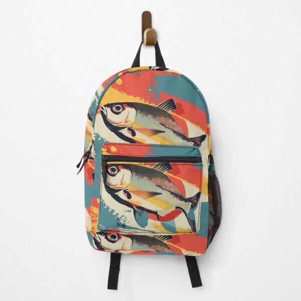 Item preview, Retro fish orange blue yellow designed and sold by Wildflow Creations.