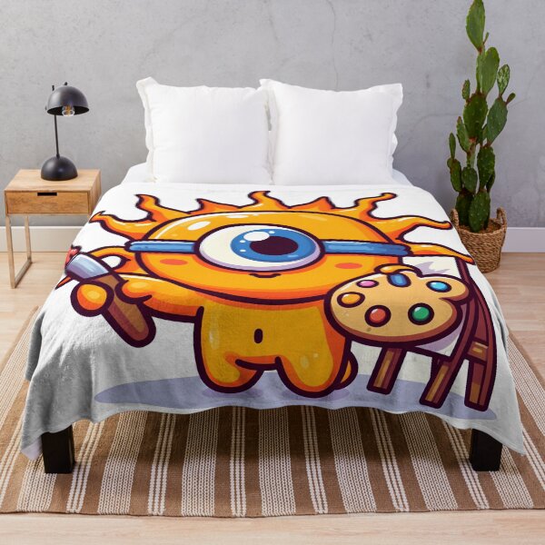 Item preview, Kawaii Sunny Cyclops With An Artist'S Palette Painting designed and sold by CanvasCutie.