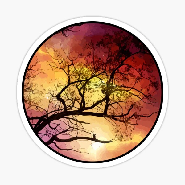 Item preview, Tree Silhouette against a Colorful sky designed and sold by TrulyRuby.