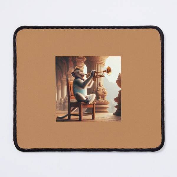 Item preview, Monkey that sings the trompet,sittind on the chair,in a temple designed and sold by Marici8.