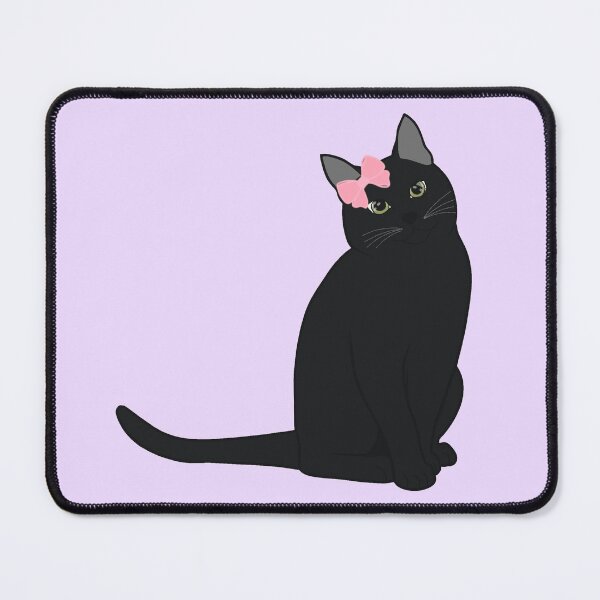 Item preview, Black cat with a pink bow  designed and sold by ashstash.