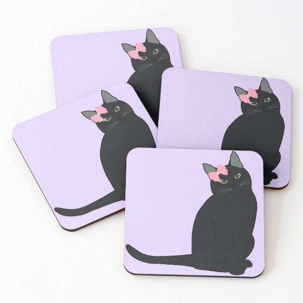 Item preview, Black cat with a pink bow  designed and sold by ashstash.