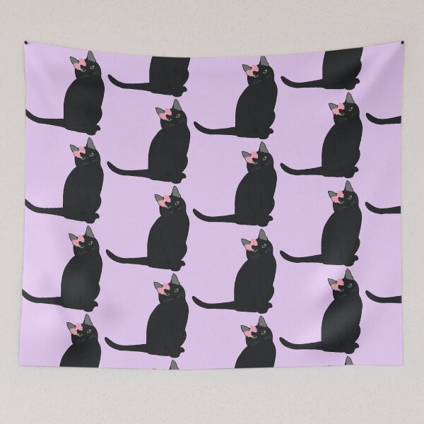 Item preview, Black cat with a pink bow  designed and sold by ashstash.