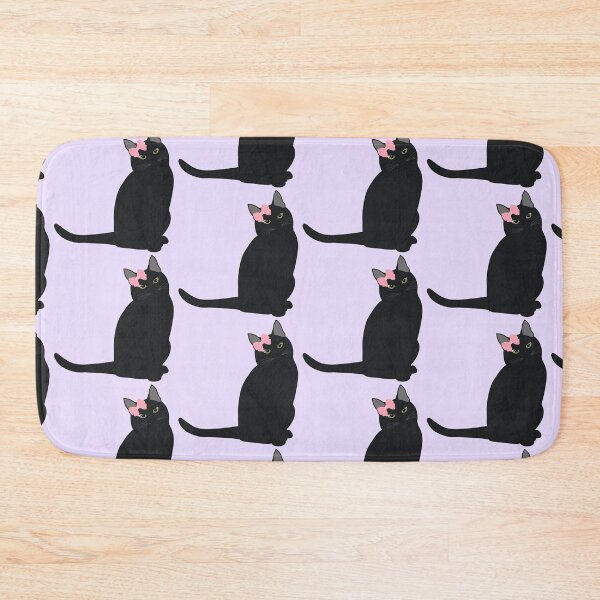 Item preview, Black cat with a pink bow  designed and sold by ashstash.