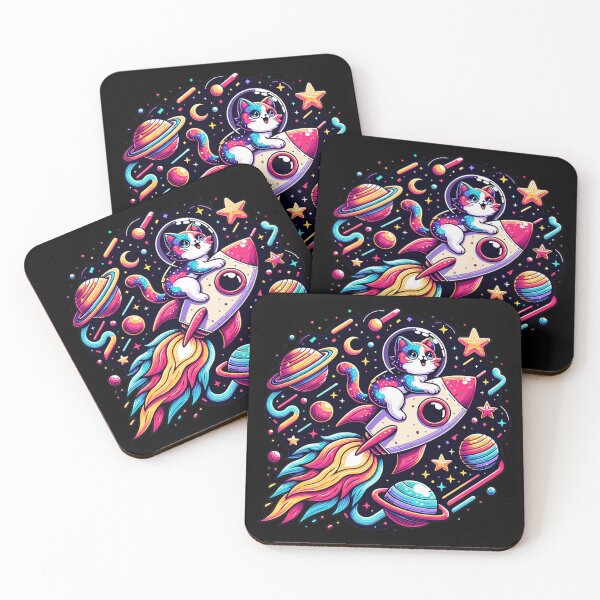 Item preview, Galaxy Cat Riding a Rocket Through space designed and sold by Philip-p22.