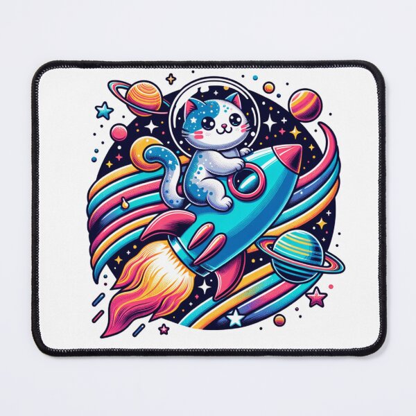 Item preview, Galaxy Cat Riding a Rocket Through Space designed and sold by Philip-p22.