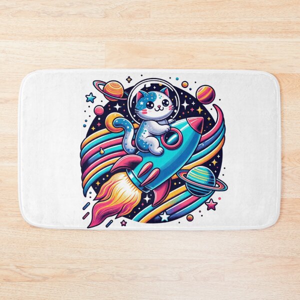 Item preview, Galaxy Cat Riding a Rocket Through Space designed and sold by Philip-p22.