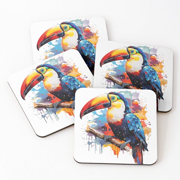 Item preview, Colourful tucan designed and sold by HutFullOfLemons.