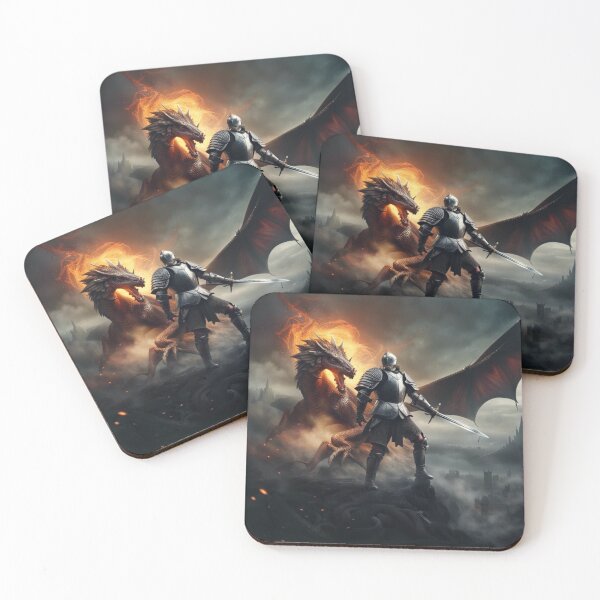 Item preview, Knight and His Fire Dragon designed and sold by Itsapizzart.