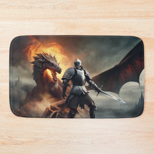 Item preview, Knight and His Fire Dragon designed and sold by Itsapizzart.