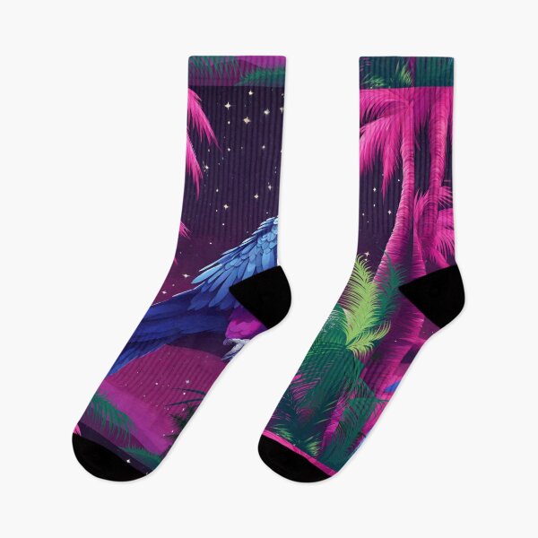 Item preview, Copy of Parrot and palms at evening, sky fall of stars, exotic vibes designed and sold by Sugar Wisdom .