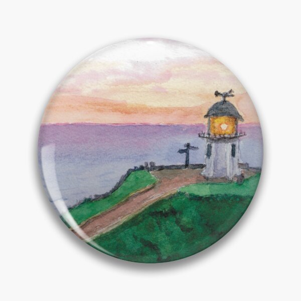 Item preview, Twilight at Cape Reinga Lighthouse, New Zealand. Original watercolour designed and sold by Liz Loasby.