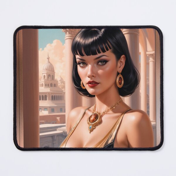 Item preview, She Sees Her Target Mesmerizing AI Concept Art Retro Fusion Pin Up Portrait by Xzendor7 designed and sold by Xzendor7 Digital Art Creations.