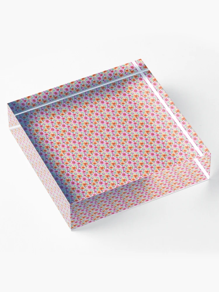 Thumbnail 4 of 5, Acrylic Block, Flower Pattern designed and sold by prozario.
