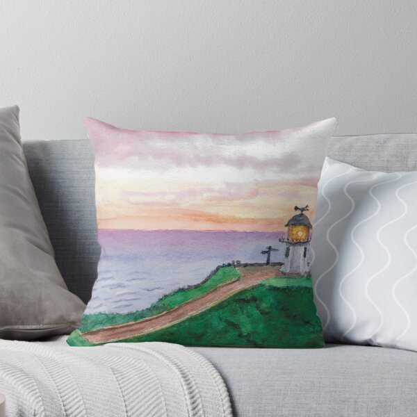 Item preview, Twilight at Cape Reinga Lighthouse, New Zealand. Original watercolour designed and sold by Liz Loasby.