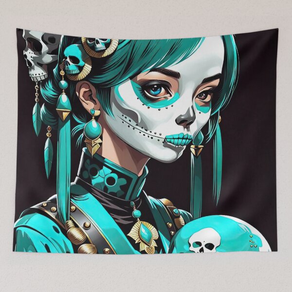 Item preview, Turquoise Rebel, Warrior lemur skull Queen designed and sold by filusattila.