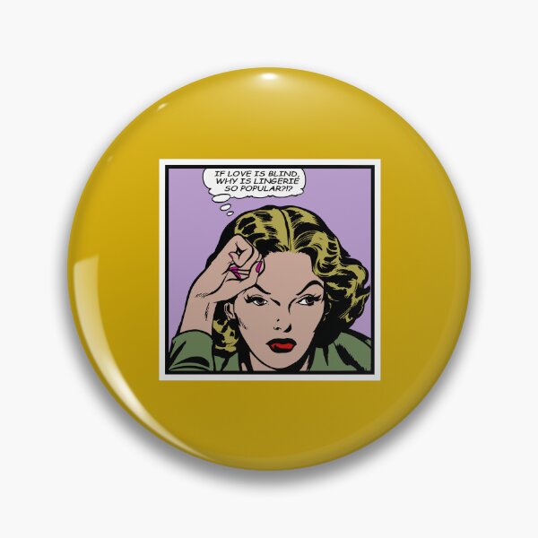 Item preview, If love is blind, why is lingerie so popular - Vintage comic illustration designed and sold by Alex Starcatcher.