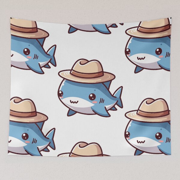 Item preview, Cool Hammerhead Shark in Hat designed and sold by ArtfulWeave.