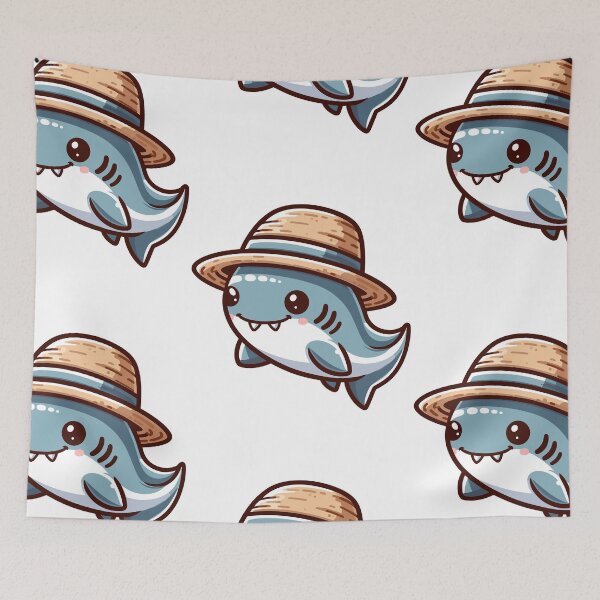 Item preview, Stylish Hammerhead Shark with Hat designed and sold by ArtfulWeave.