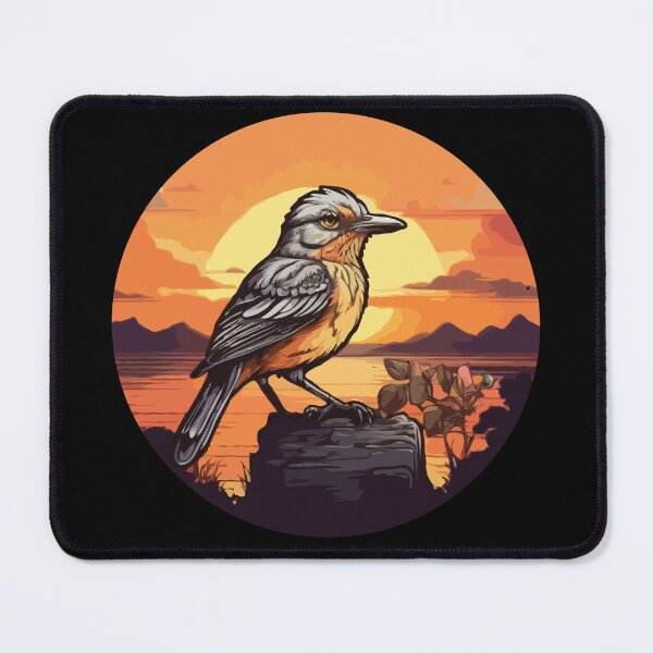 Item preview, Vintage Retro Sunset Mockingbird Wild Bird Nerd Enthusiast Illustration Design designed and sold by Imma4art ⭐⭐⭐⭐⭐.