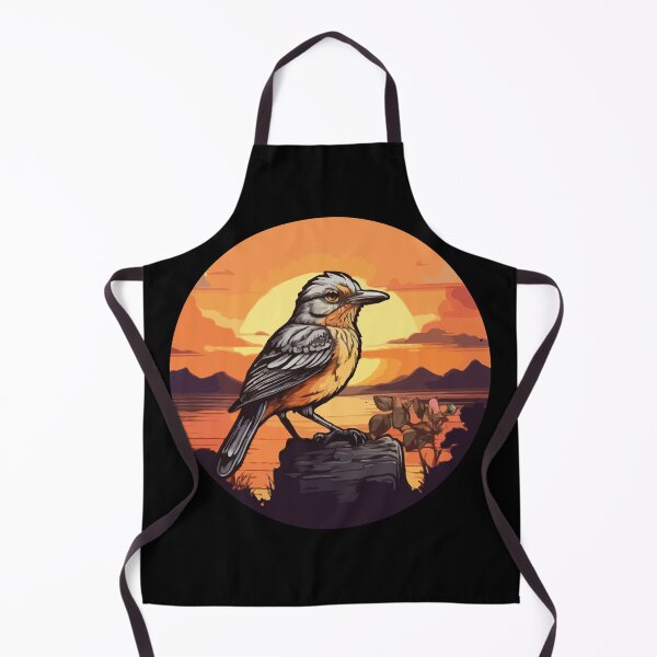Item preview, Vintage Retro Sunset Mockingbird Wild Bird Nerd Enthusiast Illustration Design designed and sold by Imma4art ⭐⭐⭐⭐⭐.