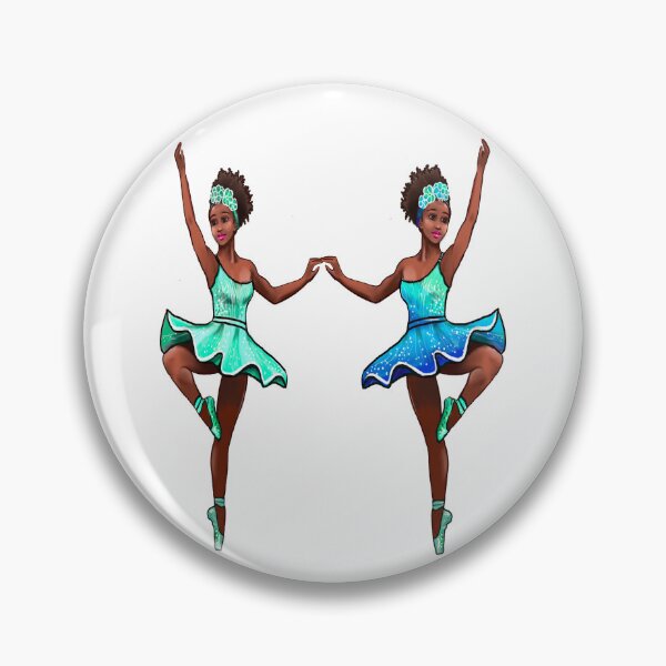 Item preview, Ballet dance dancers in blue tutu and pointe shoes cute dancing African American ballerina designed and sold by Artonmytee.