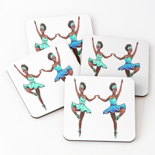 Item preview, Ballet dance dancers in blue tutu and pointe shoes cute dancing African American ballerina designed and sold by Artonmytee.
