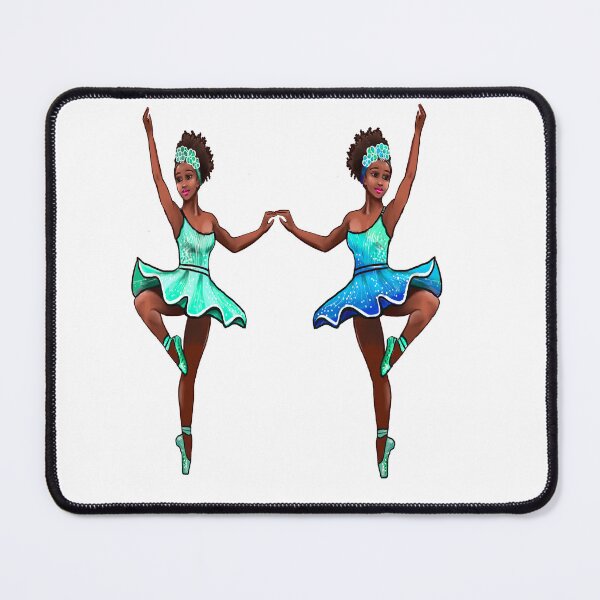 Item preview, Ballet dance dancers in blue tutu and pointe shoes cute dancing African American ballerina designed and sold by Artonmytee.