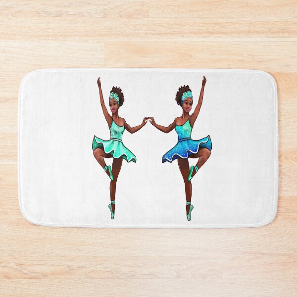 Item preview, Ballet dance dancers in blue tutu and pointe shoes cute dancing African American ballerina designed and sold by Artonmytee.