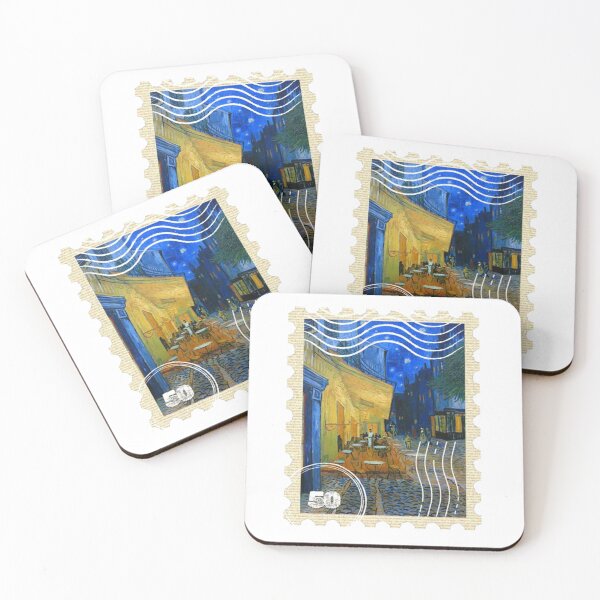 Item preview, The Cafe Terrace on the Place du Forum Stamp designed and sold by HappyAli777.