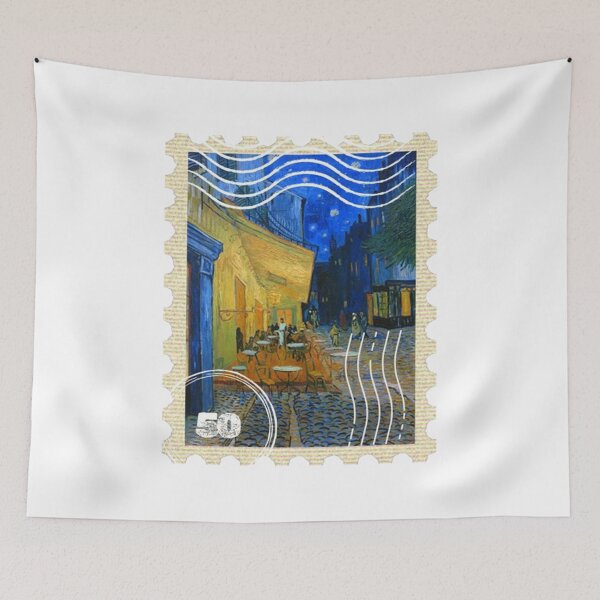 Item preview, The Cafe Terrace on the Place du Forum Stamp designed and sold by HappyAli777.