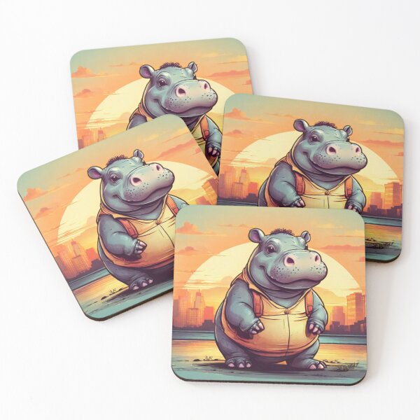 Item preview, Sunset City Hippo designed and sold by NeatThingLover.