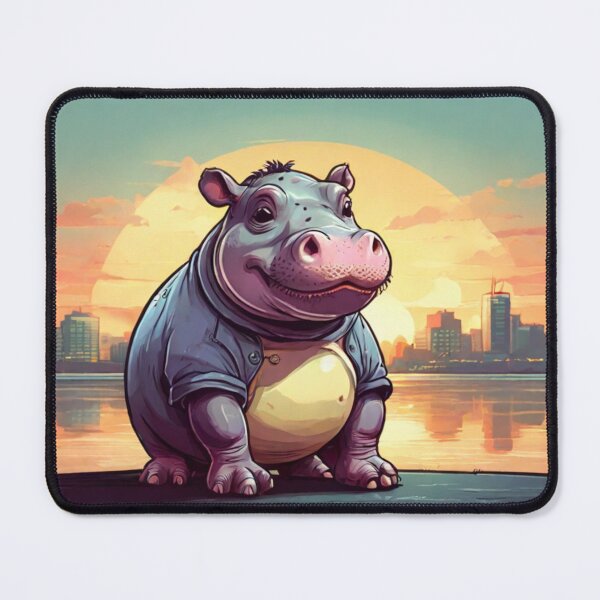 Item preview, Hippo Sunset Cityscape designed and sold by NeatThingLover.