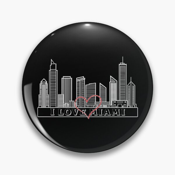 Item preview, Miami Skyline with Red Heart and I Love Miami designed and sold by patriotwardrobe.
