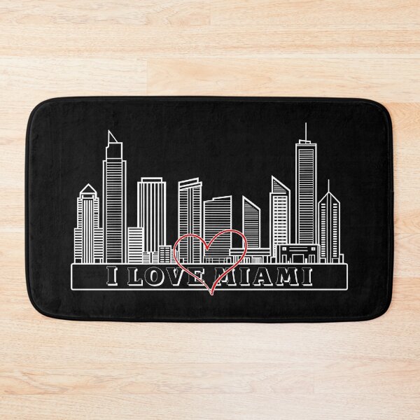 Item preview, Miami Skyline with Red Heart and I Love Miami designed and sold by patriotwardrobe.