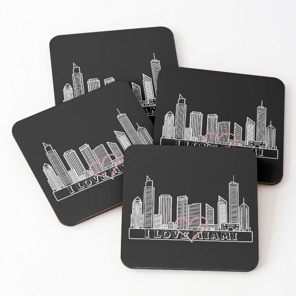 Item preview, Miami Skyline with Red Heart and I Love Miami designed and sold by patriotwardrobe.