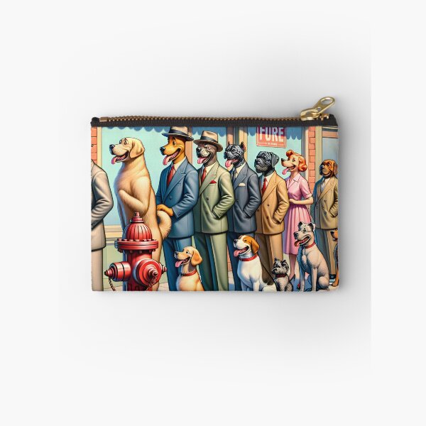 Item preview, Dogs Waiting in line to Use a Fire Hydrant designed and sold by ArtsyWishesShop.