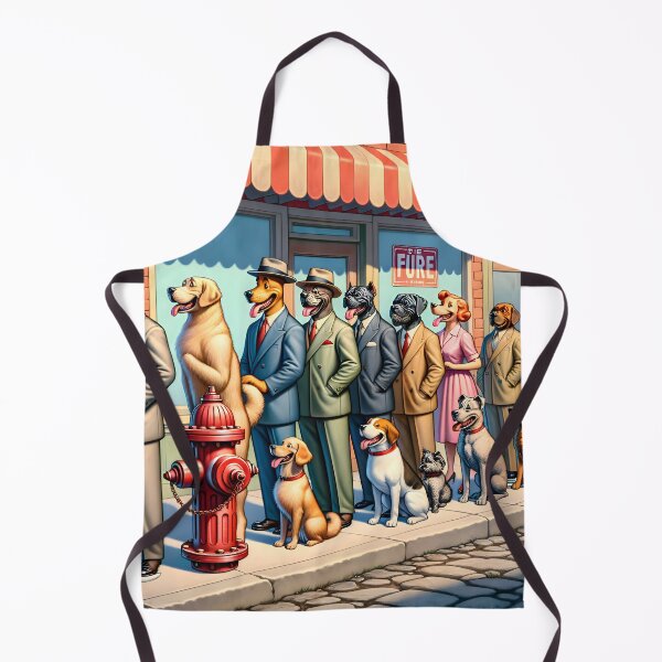 Item preview, Dogs Waiting in line to Use a Fire Hydrant designed and sold by ArtsyWishesShop.