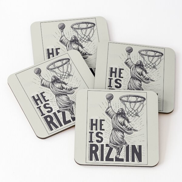 Item preview, He Is Rizzin Funny Basketball Retro Jesus Christ designed and sold by TomFrontierArt.