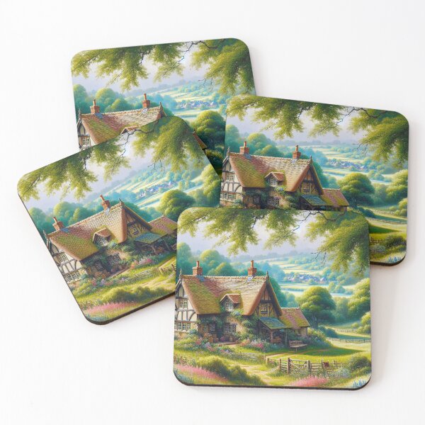 Item preview, Cottagecore house in rural nature with trees and lots of greenary designed and sold by LewaTahami.