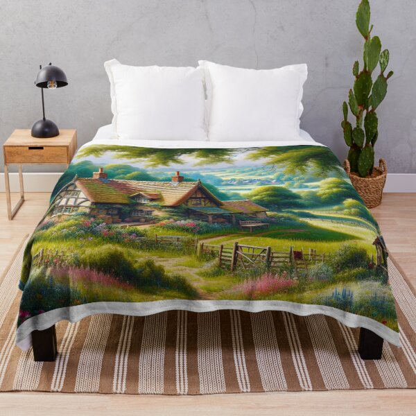 Item preview, Cottagecore house in rural nature with trees and lots of greenary designed and sold by LewaTahami.
