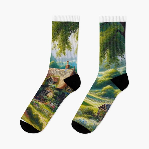 Item preview, Cottagecore house in rural nature with trees and lots of greenary designed and sold by LewaTahami.