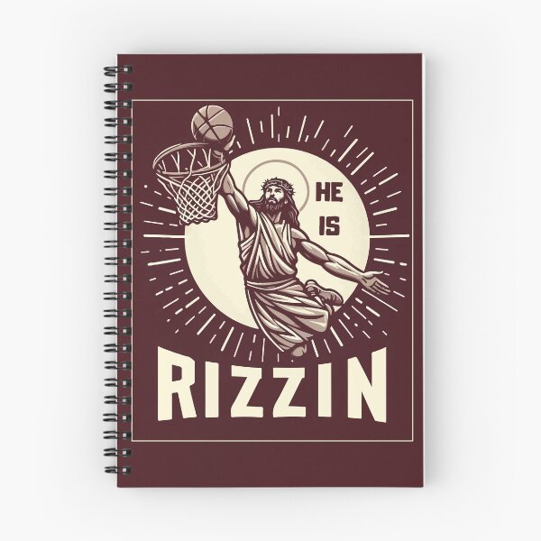 Item preview, He Is Rizzin Funny Basketball Retro Jesus Christ designed and sold by TomFrontierArt.