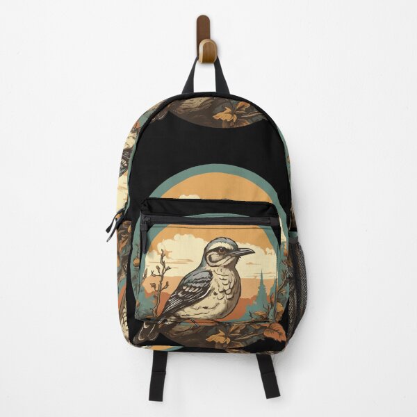 Item preview, Vintage Retro Sunset Mockingbird Wild Bird Nerd Enthusiast Illustration Design designed and sold by Imma4art ⭐⭐⭐⭐⭐.