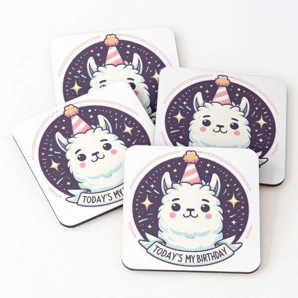 Item preview, Kawaii Llama Alpaca Today Is My Birthday Party designed and sold by TomFrontierArt.