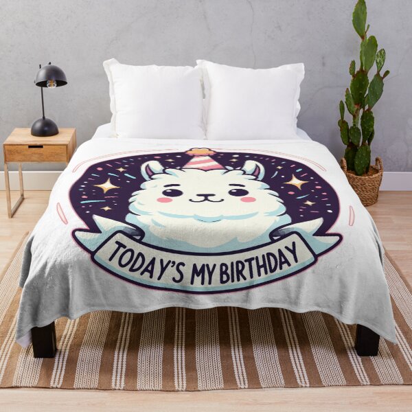 Item preview, Kawaii Llama Alpaca Today Is My Birthday Party designed and sold by TomFrontierArt.